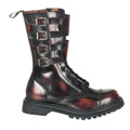 DEMONIA - ATTACK-10, 10 Eyelette Burgundy Le S/T Calf Boot W/4 Buckles