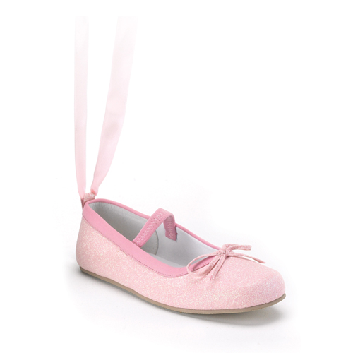 *BALLERINA-01G, B.Pink Glitter Children's Ballerina Flat