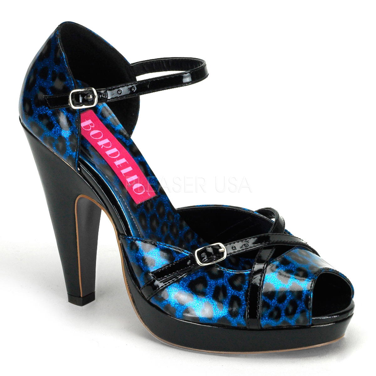 CHEETAH-06G, 4 1/2" Peep Toe Ankle Strap Mini PF Sandal