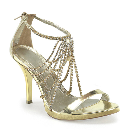Click Here to View CLEOPATRA-06, Gold Pu Rhinestone Egyptian Sandal, 3