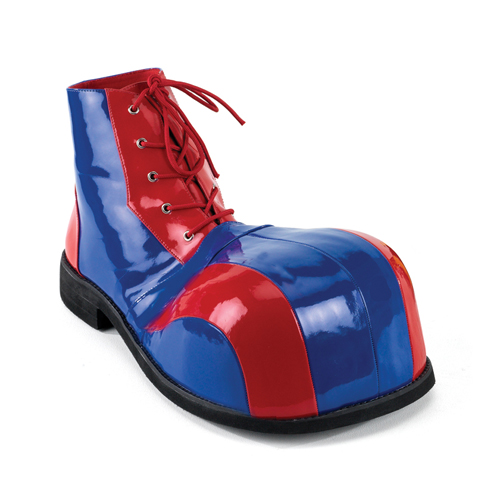 Click Here to View CLOWN-05, Red-Blue Pat Bump Toe Clown Shoe