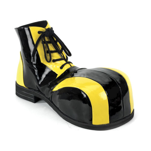 CLOWN-05, Yellow-Blk Pu Bump Toe Clown Shoe