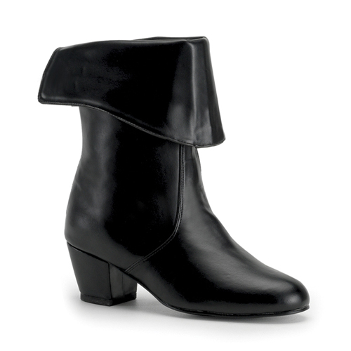 *CORSAIR-06, Blk Pu Pirate Ankle Boot, 2 1/2"