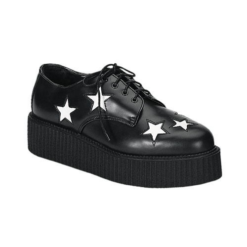 *CREEPER-404, 2" P/F Blk LeatherStar Creeper Shoe