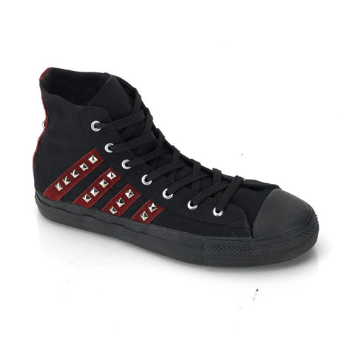 Click Here to View DEVIANT-103, Canvas Pyramid Studded High Top Sneaker