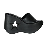 DYNAMITE-01, 5 qtr inch Star Blk Pu P-F Sandal