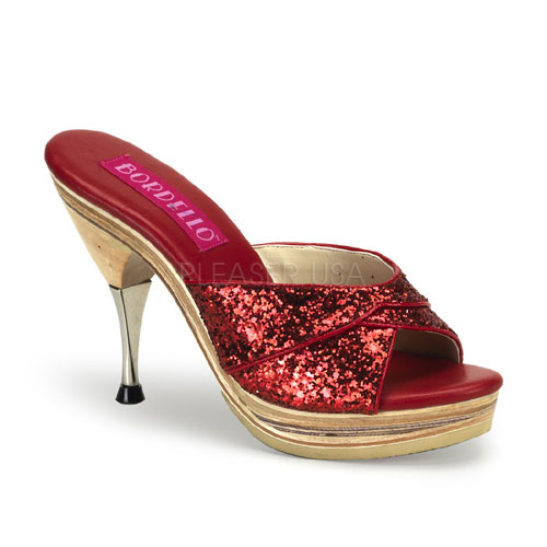 GENIE-101G, 4 1/2" Metal Tipped Stiletto Heel Wood PF Slide