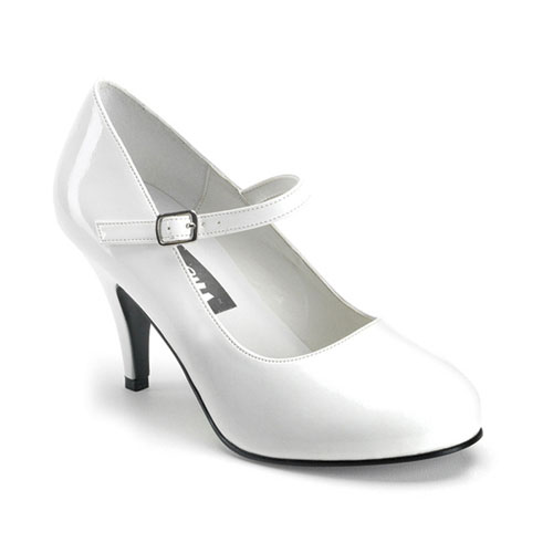 *GLINDA-50, Wht Pat Mary Jane Shoe, 3"
