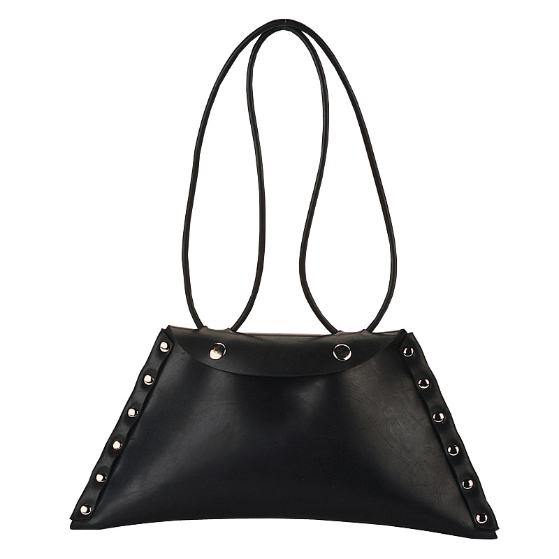 *HB-308-1, RUBBER HANDBAG W/METAL STUDS DETAILING