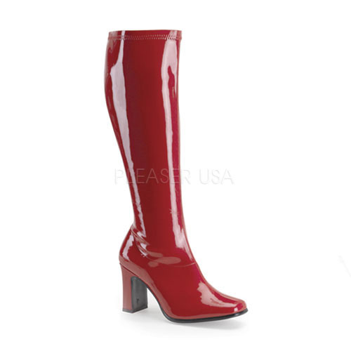 Click Here to View KIKI-350, Red Str Pat Gogo Boot, 3 1/4