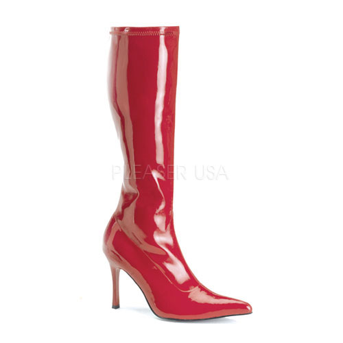 Click Here to View LUST-2000, Red Str Pat Knee Boot, 3 3/4