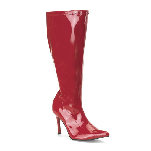 *LUST-2000X, Red Str Pat Wide Width Knee Boot, 3 3/4"
