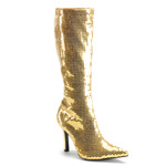 LUST-2001, Gold Sequins Knee Boot, 3 3qtr inch