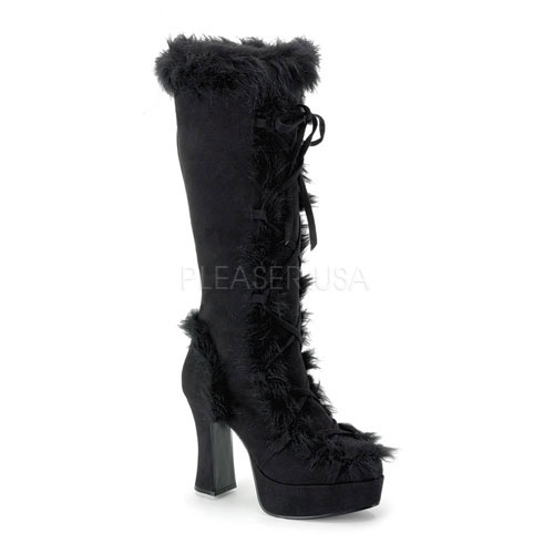 Click Here to View MAMMOTH-311, Blk Microfiber W/Faux Fur Platform Boot, 4