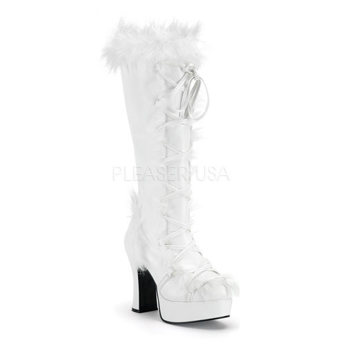 Click Here to View MAMMOTH-311, Wht Pu W/Faux Fur Platform Boot, 4