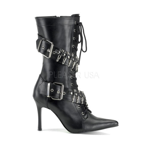 Click Here to View MILITANT-128, Blk Pu Bullet Military Boot, 3 3/4