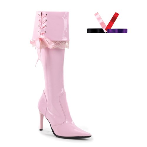 *PLUNDER-110, B.Pink Str Pat Pirate Boot, 3 3/4"
