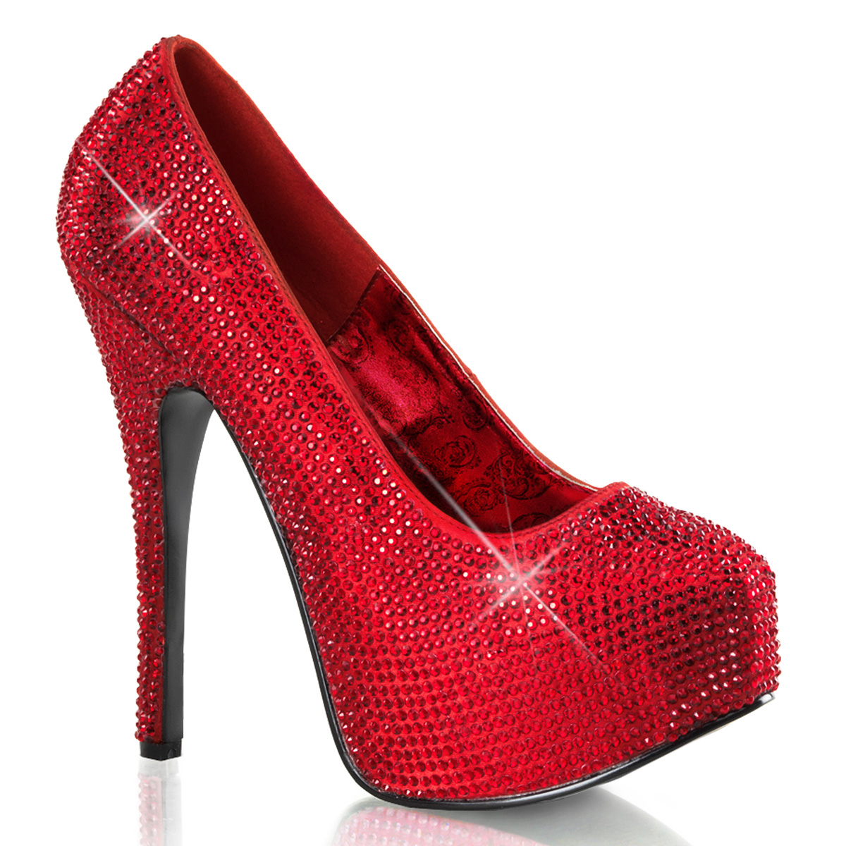 TEEZE-06R, 5 3/4" Rhinestoned Concealed Platform Pump
