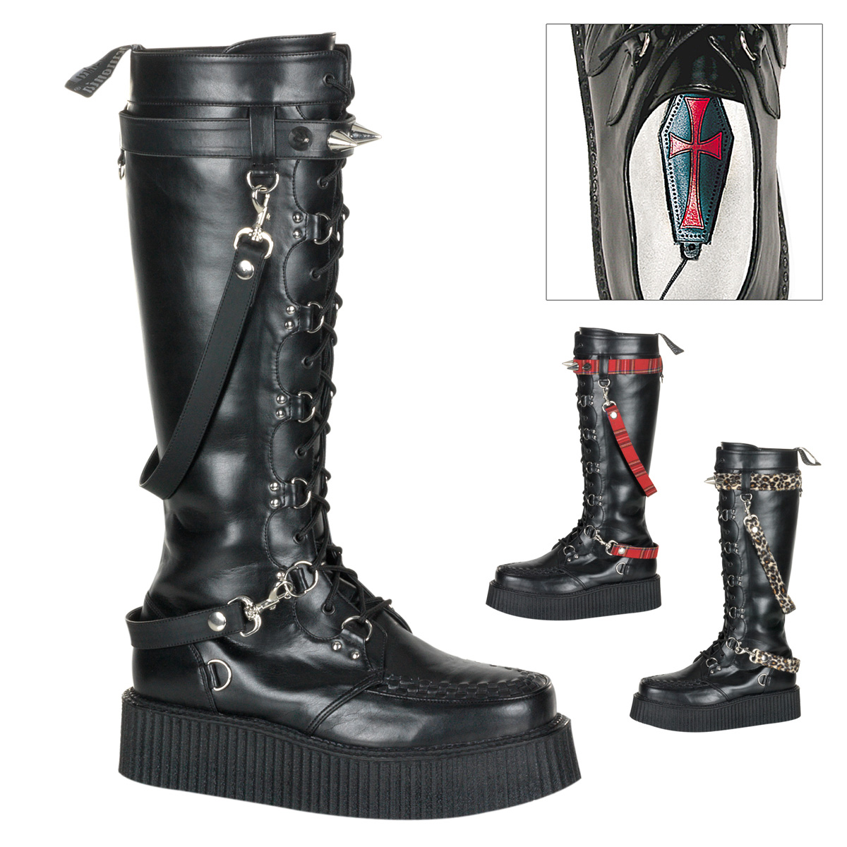 V-CREEPER-588, 2" P/F Strap Veggie Pu Creeper Boot