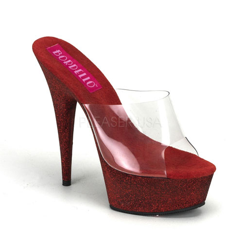 VIVIAN-23, 6" Heel Mini Glitter Platform Slide