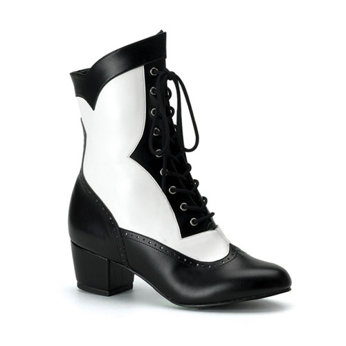 Click Here to View VICTORIAN-110, Blk/Wht Pu Spectator Boot, 2