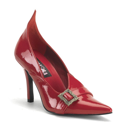 Click Here to View WITCH-02, Red Pat Pointy Toe Whitch Pump, 3 3/4