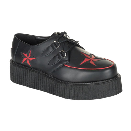 *CREEPER-423, 2" P/F Red Stars Creeper Shoe