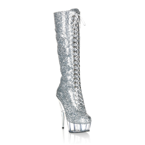 **Delight-2020G, 5 3/4" Stiletto Heel PF Knee Boot, Side Zip