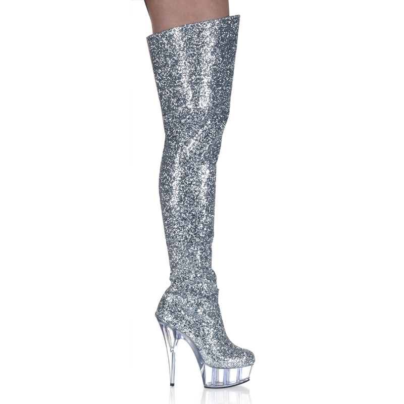 Delight-3010, 5 3/4" Stiletto Heel PF Thigh Boot, Side Zip