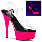 Delight-608UV, 5 3qtr  inch  Stiletto Heel Ankle Strap UV PF S-a 