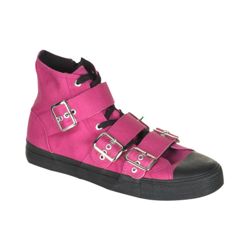 Click Here to View DEVIANT-109, Canvas 3 Buckle Strap High Top Sneaker