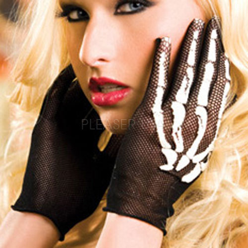 DM-417, Fishnet Gloves With Bones