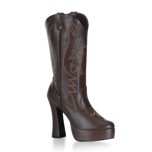 **ELECTRA-1027, 5" Chunky Heel Pull-On Cowgirl PF Ankle Boot