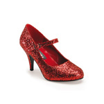 GLINDA-50G, Red Glittre Mary Jane Shoe, 3 inch
