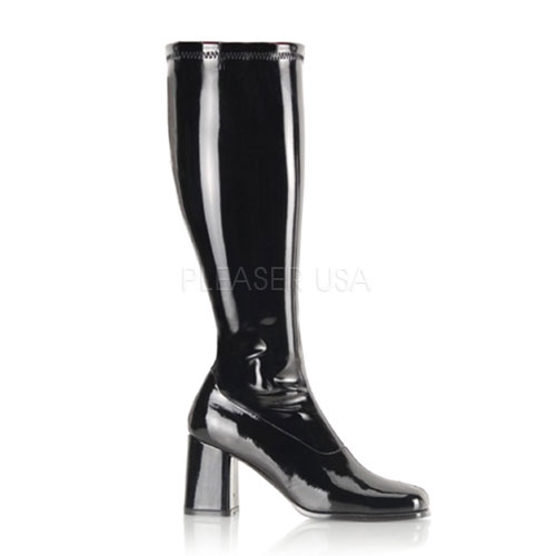 Click Here to View GOGO-300X, Blk Str Pat Wide Width Gogo Boot, 3