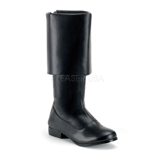 **PIRATE-120, WOMEN BLACK PU PIRATE BOOT