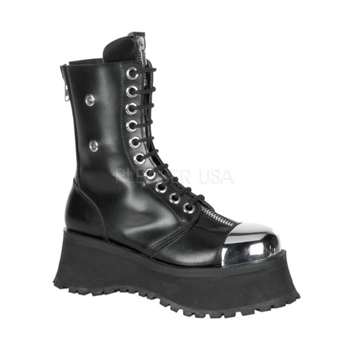 POLE CLIMBER-10, 10 Eyelet S/T Blk Leather Calf Boot