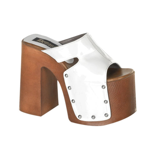 *REBEL-101, 6" P/F Wht Pat Slip-On Sandal