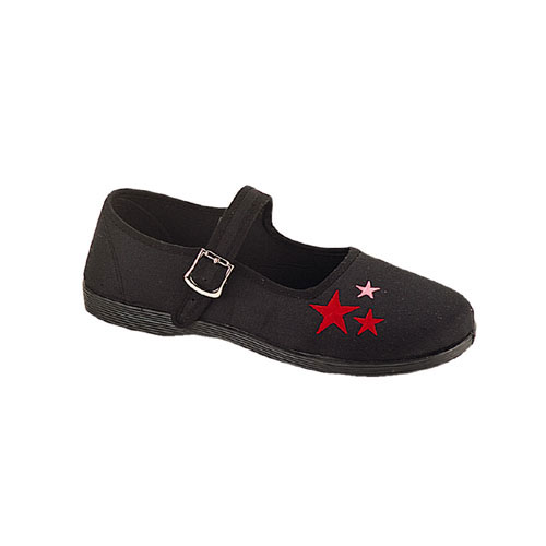 Click Here to View SASSIE-04, Canvas w/Stars M/J Blk Canvas Shoes
