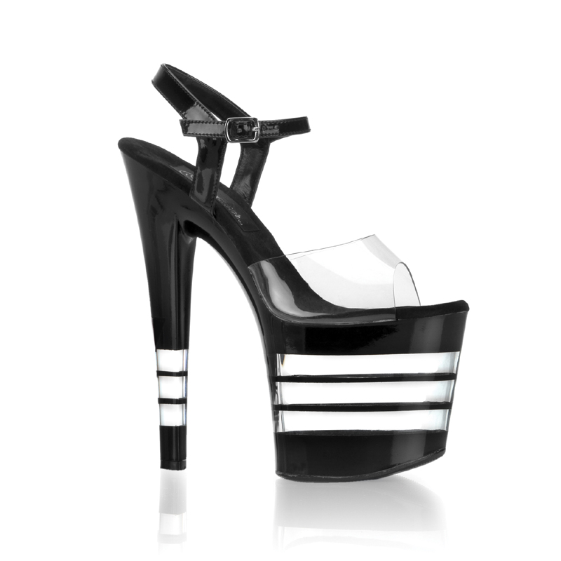 **TABOO-708LN, 7 1/2" Stiletto Heel Ankle Strap PF Sandal