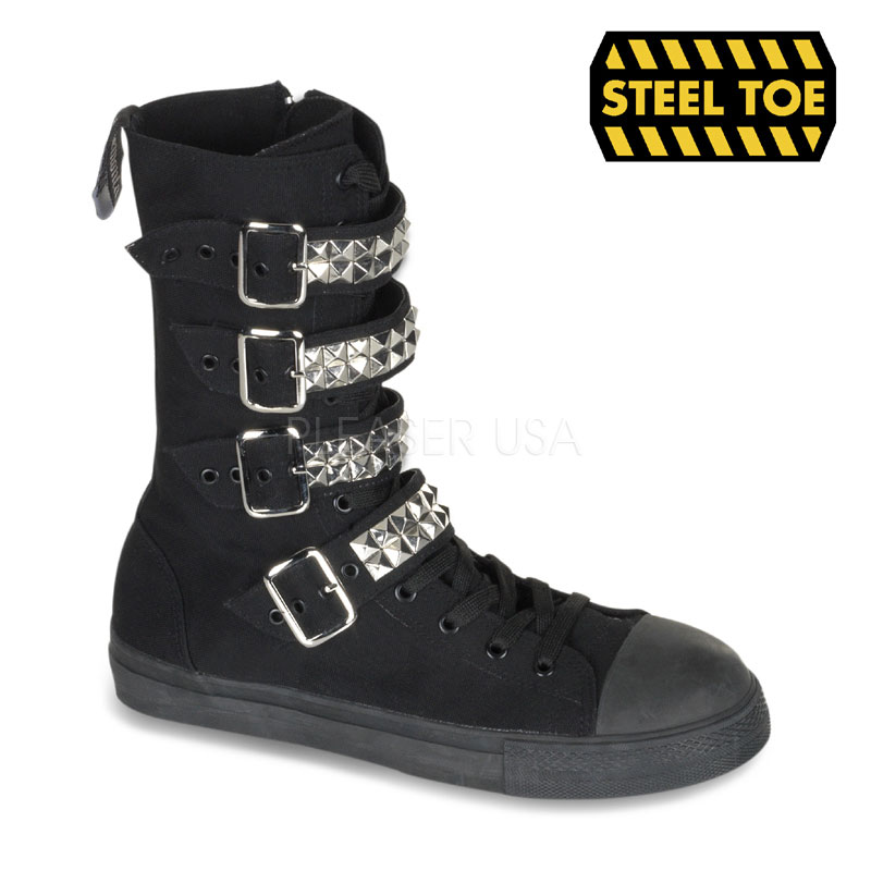Click Here to View TYRANT-203ST, Canvas Calf 4 Buckle Steel Toe Sneaker Boot