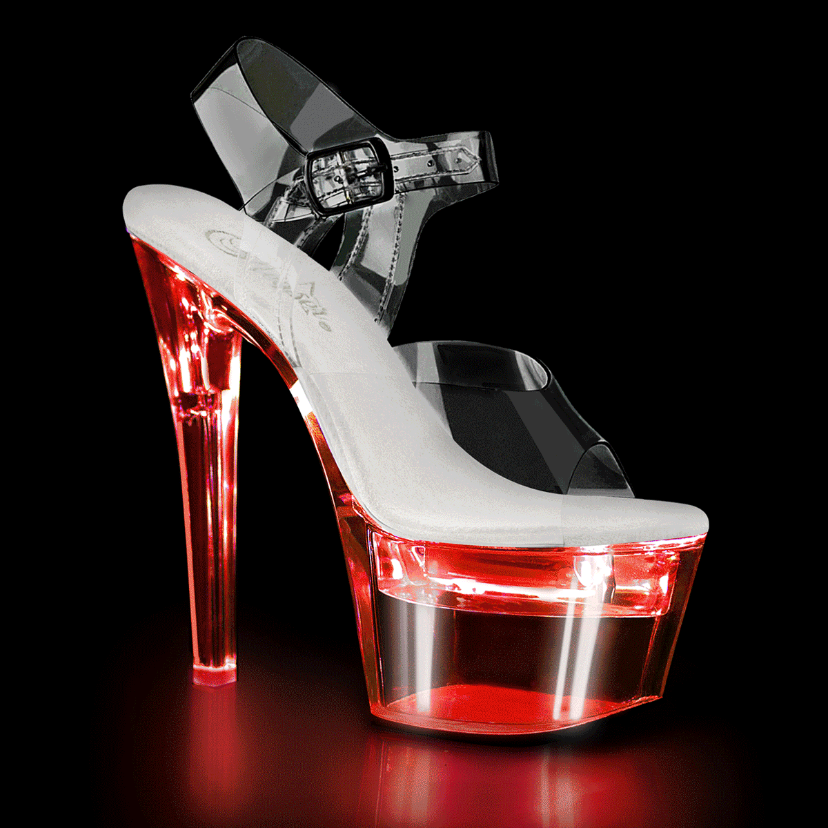 FLASHDANCE-608CH Platform Sandal | Clear Vinyl main image 1