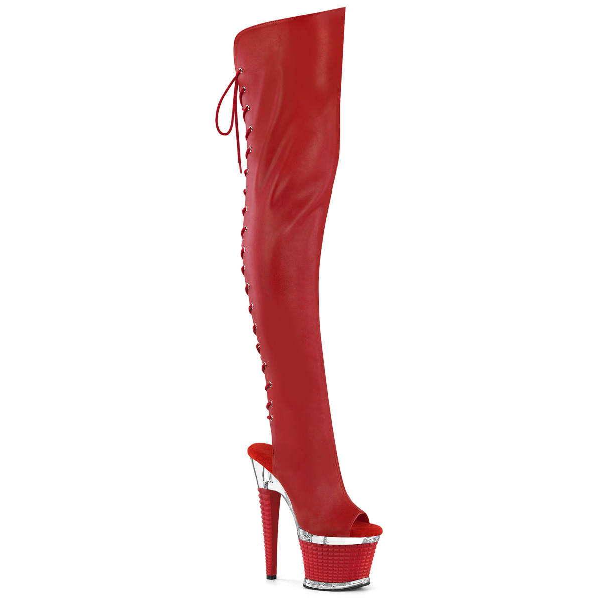 pleaser boots red